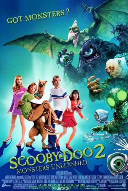 Scooby Doo 2 Movie Poster Ds Original 27x40 Green Style Sarah Michelle Gellar 2899 Picclick
