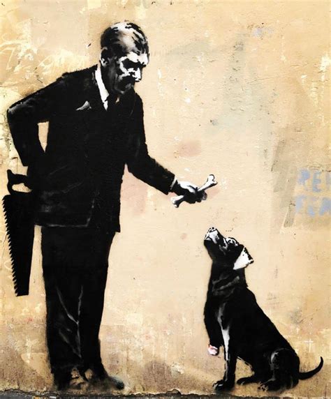 Banksy Paris 2018 Homme Et Chien Artistikrezo