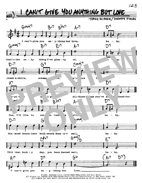 I Cant Give You Anything But Love Sheet Music By Dorothy Fields Real
