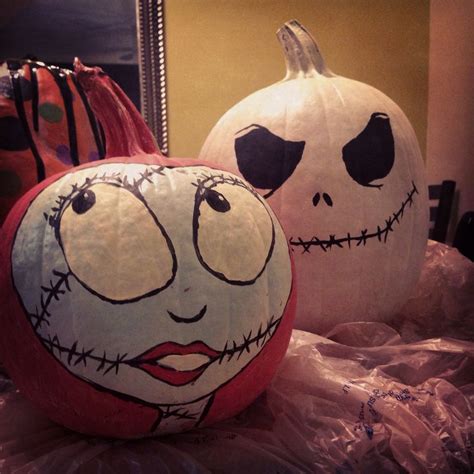 Jack And Sally Painted Pumpkins So Excited At How Great They Turned