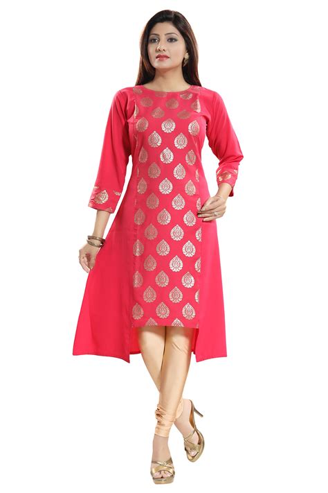 New a line kurti cutting with drafting in 6 easy steps. Women Pride A-Line Asymmetrical Gold Print Long Kurti