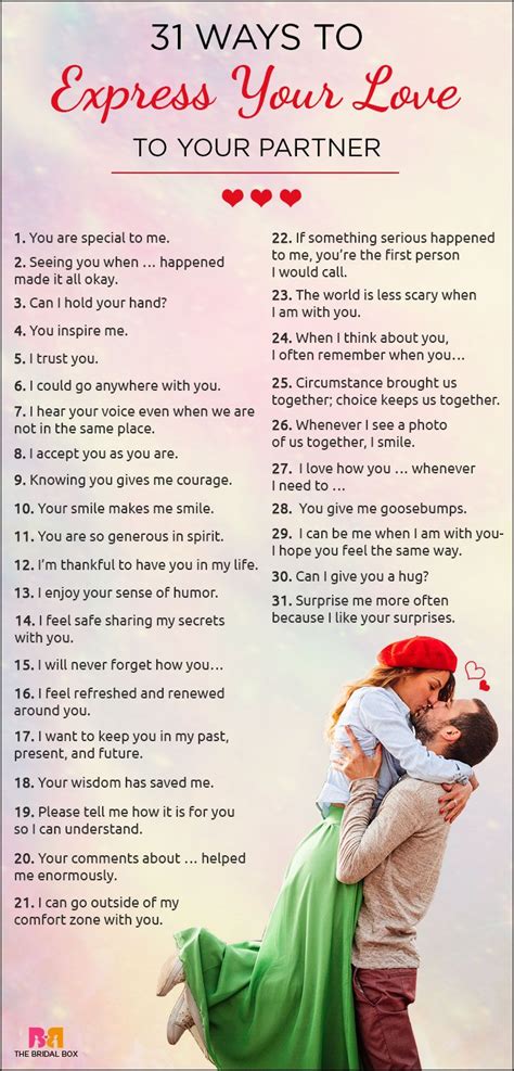 expressing love for one s partner can be done in many ways we ve compiled 50 of the unique