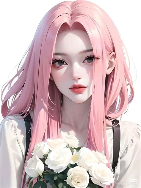 𝘈𝘪 𝓐𝓻𝓽 ⏤͟͟͞͞🌷⃞ Rose Pink Hair Pink Hair Anime Girl With Pink Hair Pink Girl Sakura And