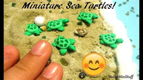 diy miniature polymer clay sea turtle tutorial mollysministuff turtle crafts polymer clay