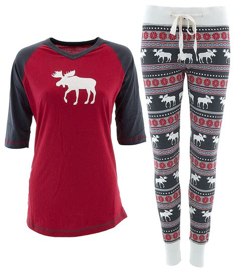 Dressing your babies in cute christmas themed pajamas is so much fun for the holidays. Lazy One Red Moose Fair Isle Pajamas for Women - Click to ...