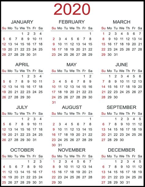 Take Yearly Calendar Printable 2020 Start On Monday Calendar