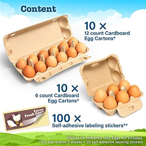 Paper Egg Cartons 20 Pcs Set 12 And 6 Count Reusable Egg Cartons For