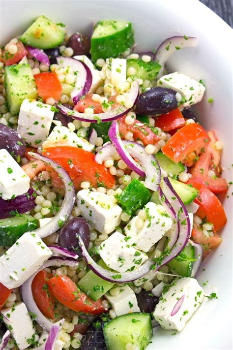 All the flavors of a tradition greek salad with an addition of pearl couscous and pine nuts. 10 Amazing Couscous Recipes - Fill My Recipe Book