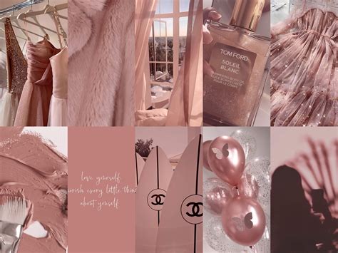 rose gold wall collage kit dusty rose aesthetic soft boujee etsy