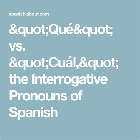 Discover The Difference Between Qué And Cuál In Spanish