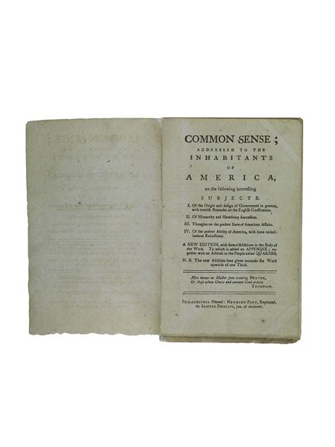 Pamphlet Common Sense 1776 National Museum Of American History