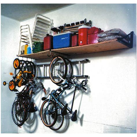 Simple building hack simplifies garage shelving. Wall Mounted - One Level Side by Side Garage Shelving System