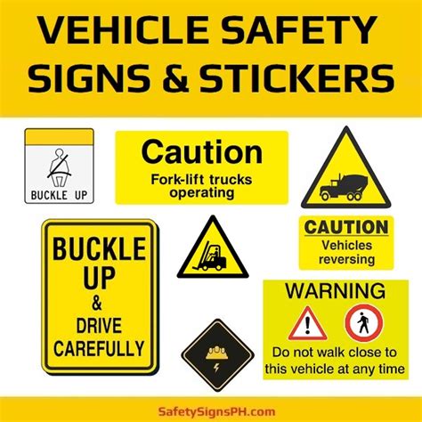 Safety signages are mostly used to warn employees to aviod injuries. Vehicle Safety Signs, Stickers & Labels - SafetySignsPH ...