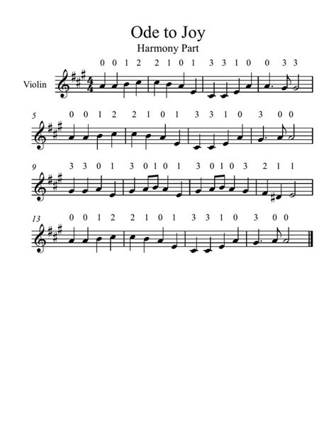 Ode to joy easy variation sheet music for piano download. Free Violin Music: Ode to Joy (Joyful, Joyful We Adore Thee) Harmony Part for Beginning Violin ...