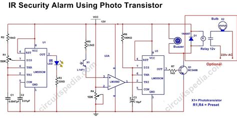 Infrared Security Alarm Using Phototransistor