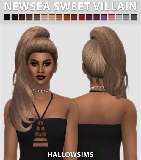 Sims 4 Hairs Hallow Sims Newsea`s Sweet Villain Hair Retextured