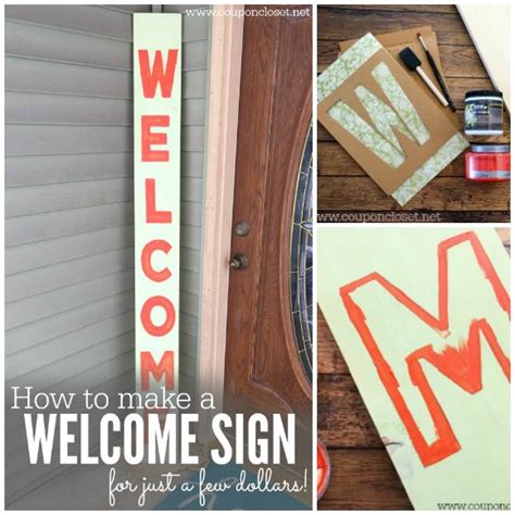 A personal card with lots and lots of pictures. Quick and Easy DIY WELCOME SIGN - One Crazy Mom