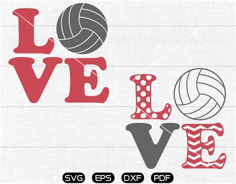 Love Volleyball Svg Volleyball Clipart Cricut Cameo Etsy
