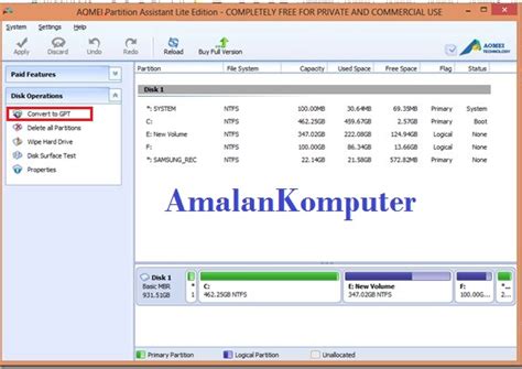 Cara merubah mbr ke gpt. Cara convert/merubah Harddisk MBR ke GPT tanpa format dan ...