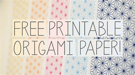 Free Printable Origami Paper Patterns