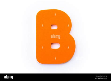 Orange Letter B Over A White Background Stock Photo Alamy