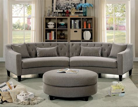 Sarin Sectional Sofa Cm6370 In Gray Linen Like Fabric Woptions