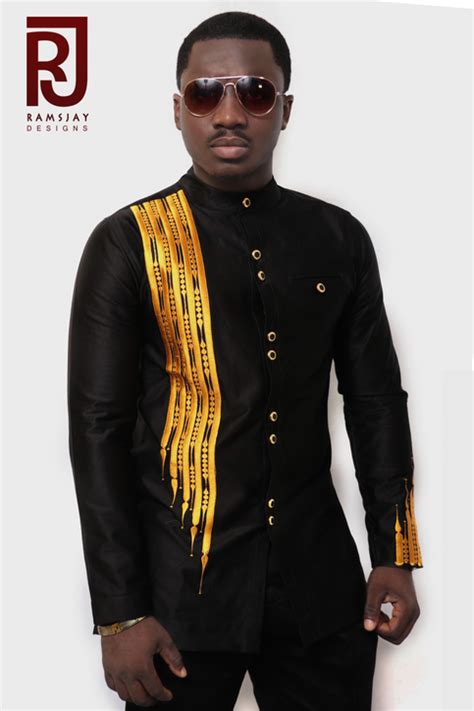 Black And Gold Mens African Clothing African Wear Mens