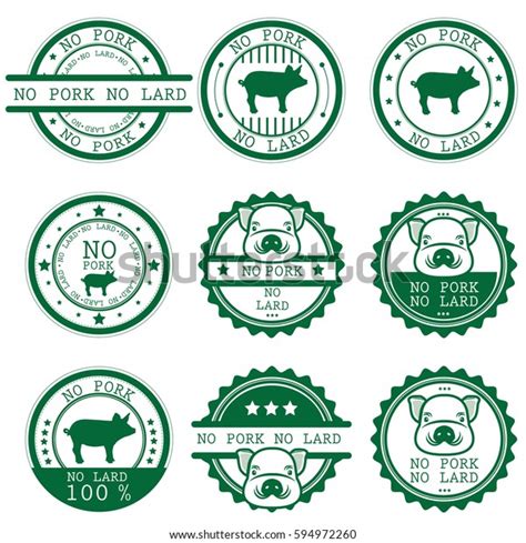 When it's healthy and when it's not based on sourcing from quality pastured pig farms versus. Set No Pork No Lard Sticker 스톡 벡터(로열티 프리) 594972260