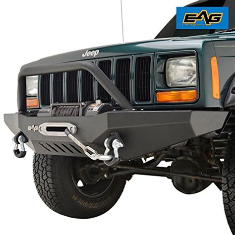 Eag Off Road Front Bumper With Winch Plate For 1983 2001 Jeep Cherokee Xj