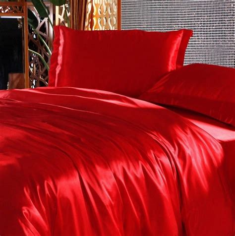 Red Silk Sheets 02 Snow Bedding Mulberry