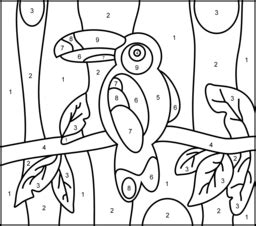 This massive online collection of free printable coloring pages. Toucan - Printable Color by Number Page | Animal coloring ...