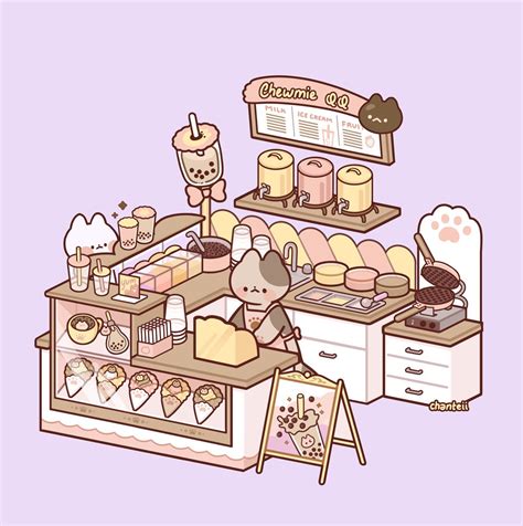 🍒at Capacity Grub🍒 On Twitter Bubble Tea Shop Kawaii Drawings