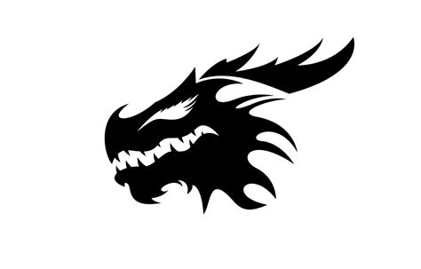 Dragon Head Logo Silhouette Design 4553095 Vector Art At Vecteezy