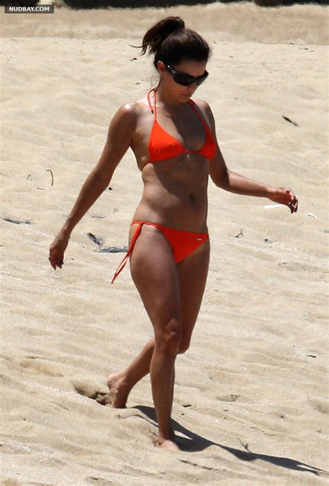 Eva Longoria Naked Body Orange Bikini At Beach In Puerto Rico 2014 Nudbay