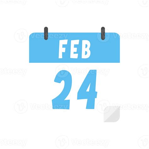 February 24th Calendar Icon On Transparent Background 28079735 Png