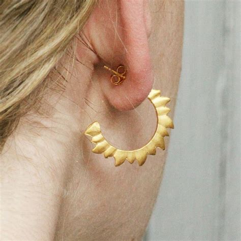 Gold Sun Hoop Earrings By Amulette Notonthehighstreet Com