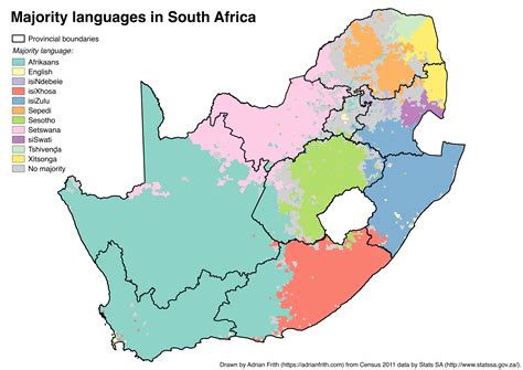 Linguistic Map Of South Africa With 11 Official Languages Capetown