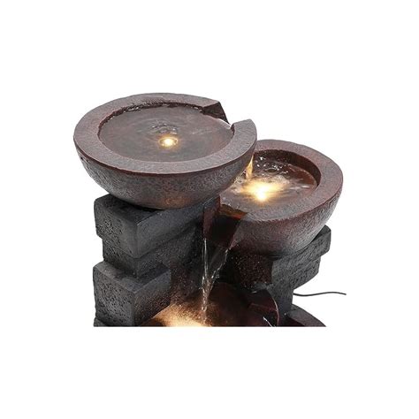 Jeco Pots Glass Water Fountain With Led Light In Gray