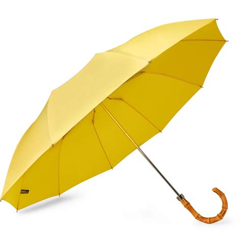 London Undercover Bamboo Handle Umbrella Yellow London Undercover