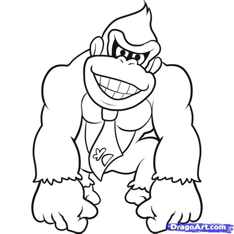 How To Draw Donkey Kong Step By Step Video Game Characters Pop
