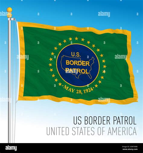 Us Border Patrol Flag United States Of America Vector Illustration