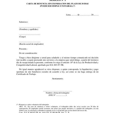 Formato Carta Aviso De Despido 30 Dias Financial Report