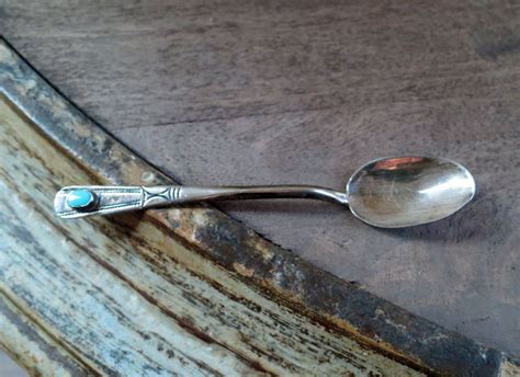 Native American Sterling Silver Turquoise Spoon Handmade Etsy