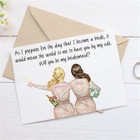 Bridesmaid Proposal Card Maid of Honor Proposal Card Will - Etsy