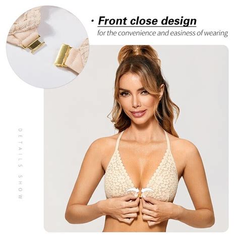 dobreva women s lace bralette front closure bra unlined racerback sexy underwire ebay