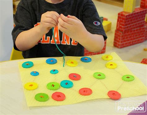 Sewing Buttons | Sewing a button, Fine motor activities, Preschool fine