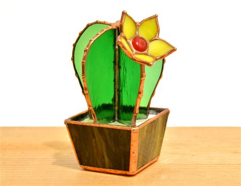 Cacti make wonderful houseplants and can thrive even if neglected on occasion. Stained glass cactus, 3D succulent suncatcher, glass plant ...
