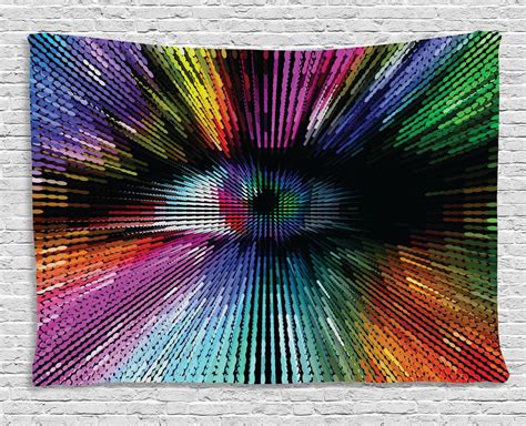 Eye Tapestry Abstract And Vibrant Colored Shape With Optical Illusion