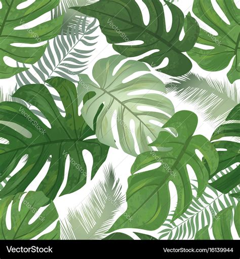 Floral Seamless Pattern Tropical Leaves Royalty Free Vector