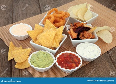 Crisps And Dips Stock Image Image Of Party Crunchy 50961863